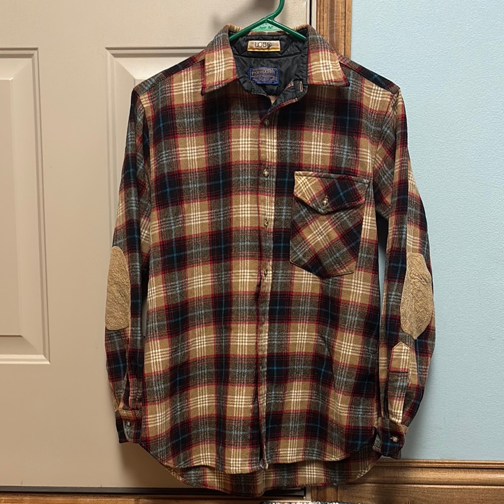 Pendleton Lobo Virgin Wool Plaid Flannel Button Down Shirt